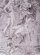 Jules Pascin Cupiter and three woman oil
